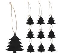 FONDOTIN 10 Pièces Mini Tableau à Suspendre avec Corde pour Décoration de Noël DIY Étiquettes Ardoise Artisanales Décorations Festives Suspendues