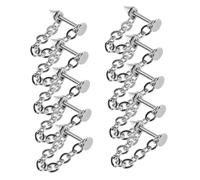 FONDOTIN 10 pièces Non Piercing Lip Jewelry Set Stainless Steel Detachable Chain Lip Studs With Round Ball And Spike Design For Comfortable Fit And Versatile Style