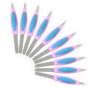 FONDOTIN 10 pièces Ongles Inoxydable Double Tête Émeri Grit Réparatrice pour Ongles Polissage et Élimination de Peau Morte Accessoire Manucure Multifonction pour Femmes et Salons