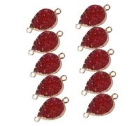 FONDOTIN 10 Pièces pendentif goutte d'eau charmes de collier de bricolage nombre cristaux double adultes collier fournitures pendantifs pour la fabrication de bijoux rouge