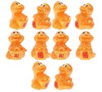 FONDOTIN 10 Pièces Pendentifs Serpent Résine Dorés DIY Breloques Zodiac Pour Bijoux Clés Décoration Festive Nouvel An Chinois