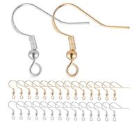 FONDOTIN 100 paires Crochets Oreilles avec Attaches Transparentes Kit de Fabrication de Boucles Oreilles pour Création de Bijoux DIY Inoxydable Élégant et Pratique
