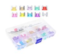 FONDOTIN 100 pièces Kit Fusibles Voiture Mini Zinc Protection Rapide Boîte Plastique Portable pour Auto Camping et Bateau