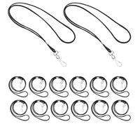 FONDOTIN 100 Pièces Lanières Noires Pour Porte-badges Avec Clip Courroie Résistante Non-détachable Compatible Badge Identité Cartes De Travail École Bureau Usage Polyvalent
