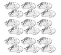 FONDOTIN 100 Pièces Lot de Mini Plateaux Jetables Aluminium Alimentaire pour Fruits de Mer Plateaux Coquilles Saint- Barbecue Cuisson et Présentation Raffinée