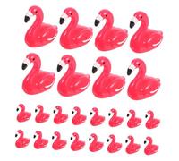FONDOTIN 100 Pièces Mini Resin Flamingo Statues Lightweight Tiny Figurines for DIY Micro Desk Tropical Party Accessories
