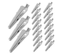 FONDOTIN 100 Pièces Small Alligator Clips Métal Mini Pinces à Ressort Solides pour Cartes Notes et Tests Électriques Pinces Polyvalentes pour Signalétique et Bureaux