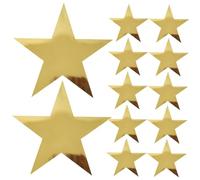 FONDOTIN 12 Étoiles en Papier Doré Découpées pour Décoration de Mariage, Fête et Anniversaire, Lot de 12 Pièces, Décorations Étoiles Dorées pour Table et Fond Photobooth, Accessoires