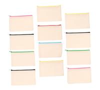 FONDOTIN 12 pièces Lot de Trousses à Crayons Toile Sacs Pratiques et Durables avec Fermeture Éclair pour Maquillage et Voyage Organisateurs Multifonctions pour École et Couleur Aléatoire
