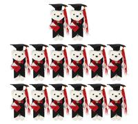 FONDOTIN 14 Pièces Peluches Ours Diplômé Miniature Cadeau Graduation Compact Peluche Douce avec Chapeau de Docteur pour Fleurs et Souhaits École Collège