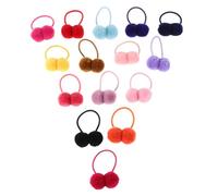 FONDOTIN 16 pièces Élastiques à Cheveux Pompons Doux pour Filles Accessoires Capillaires Colorés pour Garçon Fille Garçon et Tout Petits Confortables et Durables