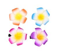 FONDOTIN 18 Pinces à Cheveux Frangipanier Hawaïens, Fleur Artificielle, Lot de 18 Pièces, Couleurs Aléatoires, Accessoires Cheveux Floraux pour Mariage, Plage et Fête Couleur Aléatoire