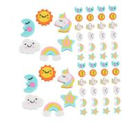 FONDOTIN 180 Pièces Mini Erasers Set Cute Rainbow Moon Shapes Bulk Novelty Pencil Erasers For Students Classroom Party Favors