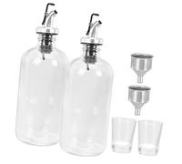 FONDOTIN 1Ensemble Distributeur de Rince-Bouche Verre avec Tasses Ensemble de Bouteilles de Bec Verseur et Entonnoir Accessoires pour Salle de Bain Cuisine ou Hôtel