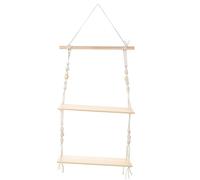 FONDOTIN 1pièce Support Suspendu Macramé pour Fleurs Étagère Murale Décorative Tricot Rack à Plantes à Double Niveau pour Intérieur Et Extérieur