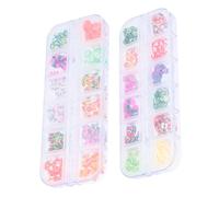 FONDOTIN 2 boîtes Boîtes de Décorations Nail Art Fruits DIY Tranches Polymère Colorées pour Ongles Accessoires de Manucure Sécurisés et Attrayants