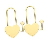 FONDOTIN 2 ensembles Cadenas Cœur Petit Format avec Clé Serrure pour Bagages Journal Intime Boîte Cadeau Lot de Voyage et Usage Multiple