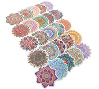 FONDOTIN 2 ensembles Lot de Autocollants PVC Décoratifs Mandala Stickers Étanches pour Ordinateurs Portables Bouteilles Valises et Skateboards Motifs Imprimés pour Décoration Créative