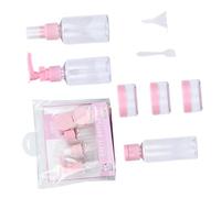 FONDOTIN 2 ensembles Lot Flacons Pompe et Spray Transparents Roses Bouteilles Rechargeables Étanches pour Voyage Distributeurs Portables pour Shampooing Lotion et Crème