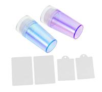 FONDOTIN 2 ensembles Tampon Ongles Silicone Transparent avec Poignée Aurore pour Nail Art DIY Léger et Compact pour Manucure Pratique et Créative