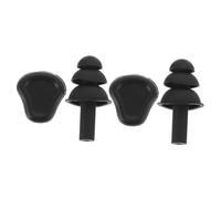 FONDOTIN 2 paires Bouchons Oreilles Étanches et Insonorisants Réutilisables Protection Auditive Confortable pour Natation Bain et Étude Noires