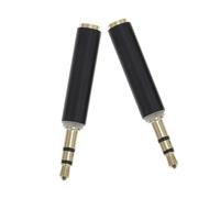 FONDOTIN 2 pièces Adaptateur Jack Femelle vers Mâle Microphone Connector Converter pour Casque Filaire Micro Conversion Câble Audio pour Caméra DSLR et Amplificateur Noir