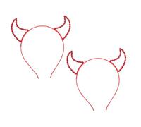 FONDOTIN 2 Pièces Bandeau Corne Démon Rouge avec Accessoire Costume Halloween et Headband Cosplay Élégant pour Fête Carnaval et Photographie