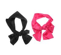 FONDOTIN 2 pièces Bandeaux Larges Satinés pour Perruques Antidérapants Confortables et Stylés Accessoires Cheveux Femme pour Sport et Usage Rose et Noir
