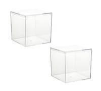 FONDOTIN 2 pièces Boîte Carrée Transparente pour Rangement et Présentation Boîte à Bonbons Mariage Compacte pour Bijoux Décorations et Cadeaux