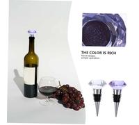 FONDOTIN 2 pièces Bouchon Bouteille Vin Cristal Bouchons Garde Bulles Étanches pour Vin et Facile à Utiliser Cadeau Élégant pour Amateurs