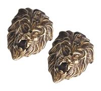 FONDOTIN 2 pièces Boutons Lion Tête Vintage Laiton Antique Fermoirs Cuir Décoratifs DIY pour Vêtements Sacs et Accessoires Boutons Jeans Serrage