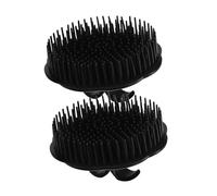 FONDOTIN 2 Pièces Brosse de Massage Noire Brosse Exfoliante pour Nettoyage et Massage des Cheveux et Confortable pour Lavage et Gommage