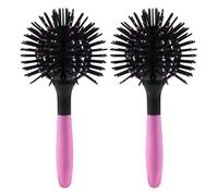 FONDOTIN 2 Pièces Brosse Ronde Démêlante pour Brushing Soufflant Massage Du Chevelu Résistante Chaleur Coiffage Volumisant pour Cheveux Épais et Bouclés Usage Professionnel et Domestique