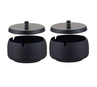 FONDOTIN 2 pièces Cendrier Extérieur Acier Inoxydable avec Couvercle Coupe-Vent de Cendriers Métalliques Résistants pour Maison Bureau et Activités Plein Air