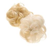 FONDOTIN 2 pièces Chouchous Postiches Bouclés pour Chignon Volumineux Extensions de Cheveux Synthétiques pour Queue de Cheval Courte Accessoires Cheveux Chignons Faciles à Porter et