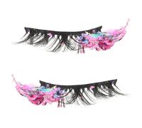 FONDOTIN 2 Pièces Cils Lumineux Colorés Faux Cils Naturels et Incurvés Extensions Fluorescentes pour Maquillage de Scène et Cosplay