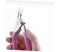 FONDOTIN 2 pièces Ciseaux Manucure Acier Inoxydable Coupe-ongles U-forme et Anti-rebond Accessoires Faux Ongles pour Salon et Usage Domestique