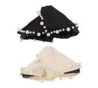 FONDOTIN 2 Pièces Clips Triangle pour Cheveux Satin avec Perles Artificielles Barrette Pince Forte pour Cheveux Épais ou Fins Accessoire Chic et Fonctionnel pour Femmes