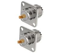 FONDOTIN 2 pièces Connecteur Femelle à Femelle à Bride Adaptateur UHF pour Extension Câble Montage Panneau Compatible Radio et Antenne Lot