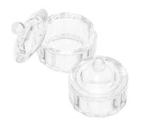 FONDOTIN 2 pièces Coupes Verre pour Ongles Acryliques avec Couvercle Support Liquide Manucure Crystal Coloré Coupe Dappen et Transparente pour Mélange Vernis et Poudre