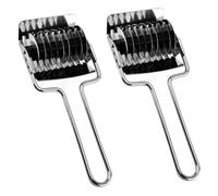 FONDOTIN 2 pièces Couteau Inox Coupe Pâtes Multifonction Trancheur Nouilles et Oignons Ustensile Cuisine Manuel Antirouille Poignée Antidérapante Facile à Utiliser