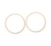 FONDOTIN 2 Pièces Ensemble De Guirlande De Perles De Bois Rustique Couronne De Cerceau Coloré Décorations Couronnes Couronne De Cerceau Floral Artisanat Halloween Perlé Kaki Bois