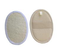 FONDOTIN 2 pièces Éponge Exfoliante Corps Loofah Naturel Brosse Exfoliante pour Hommes et Femmes Nettoyage Doux et Riche Mousse Sèche Rapidement Grâce Corde Intégrée