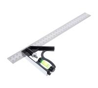 FONDOTIN 2 pièces Équerre Combinaison Professionnelle Acier Inoxydable Règle Réglable pour Menuiserie et Charpente Outil de Mesure pour Travaux de Lot