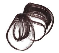 FONDOTIN 2 pièces Extensions de Cheveux Clip Invisibles Frange Légère et Naturelle pour Femmes Accessoires Capillaires Faciles à Poser Aspect Wispy Ultra Fin Foncé avec Pattes Adaptées à