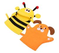 FONDOTIN 2 pièces Gants de Bain Exfoliants Garçon Fille Lot de Gants Doux Polyester Gommage Peau Mortes Accessoires Bain Confortables et Sécurisés pour Filles