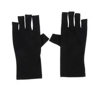 FONDOTIN 2 pièces Gants UV Half Finger pour Manucure Gel Protection Solaire pour Mains Gants Courts Noirs pour UV Ongles