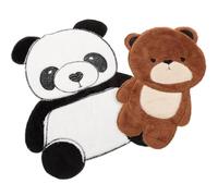 FONDOTIN 2 pièces Grand Écusson Brodé Ours et Panda à Coudre Patchs Décoratifs Résistants pour Vêtements Sacs et Doudounes Lot