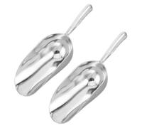 FONDOTIN 2 Pièces Ice Scoop For Freezer Aluminium Alloy Ergonomic Round Handle Nonstick Surface Low Temperature Resistant Flour And Candy Scooper For Ice Buckets