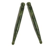 FONDOTIN 2 pièces Jade Acupressure Pen Facial Massage Tool For Eye Relaxation And Circulation Natural Gua Sha Face Point Therapy For Puffiness And Skin Vitality